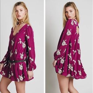 Free People Hot Pink Austin Mini Dress With Pockets